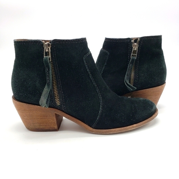 MADEWELL The Janice Boot women US 7 F5076 black All leather suede side zip ankle - Picture 1 of 12